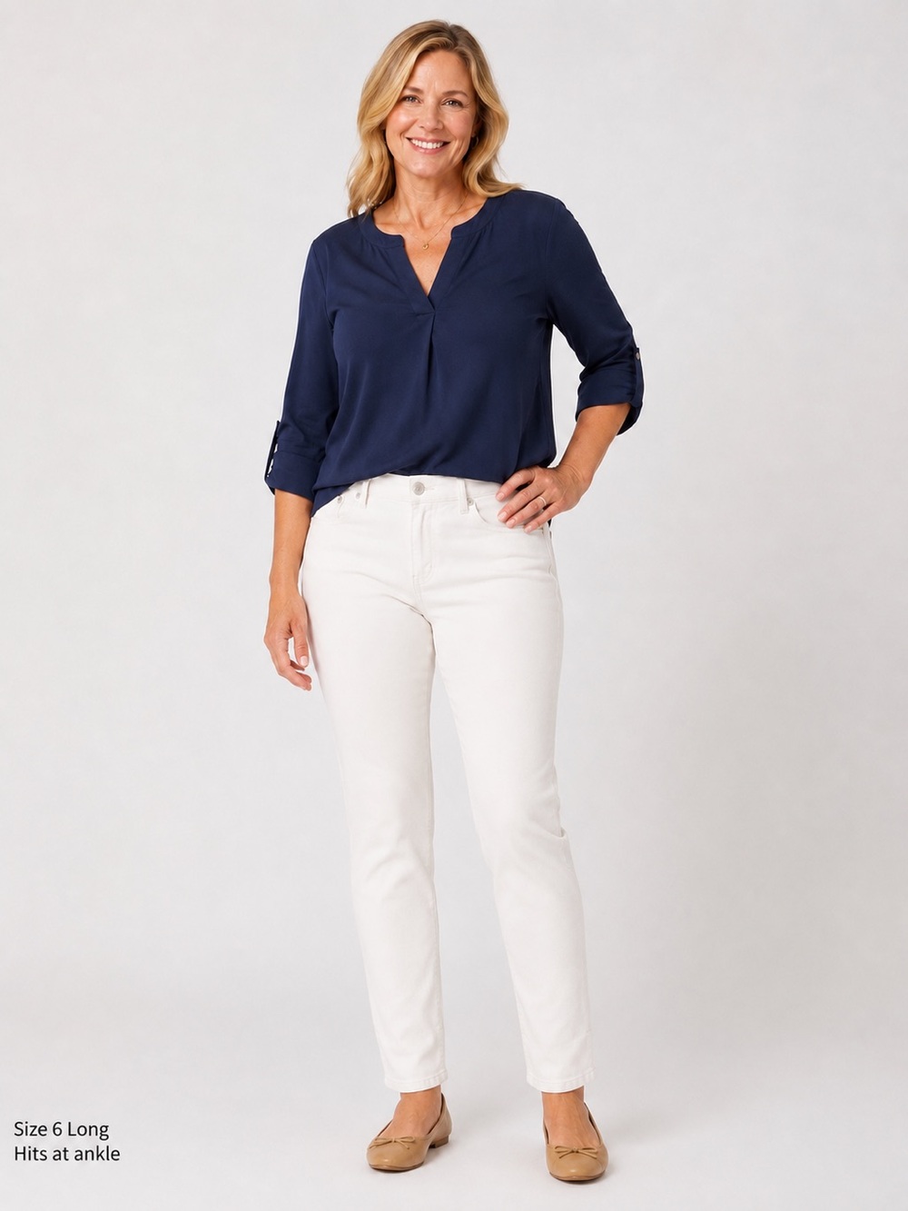 White House Black Market white jeans Contour Slim Ankle Womens size 6 long